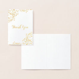 Tarjeta Con Relieve Metalizado Floral Swirl Corner Gracias