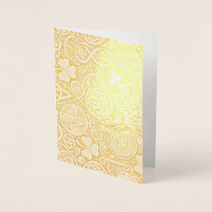 Tarjeta Con Relieve Metalizado Florecer Celta