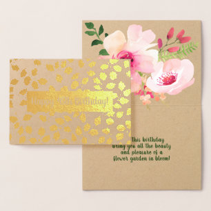 Tarjeta Con Relieve Metalizado Flores acuáticas Personalizado Cumpleaños/Ocasión