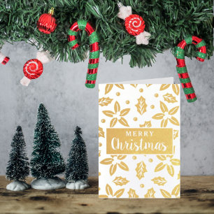 Tarjeta Con Relieve Metalizado Flores de Navidades festivos