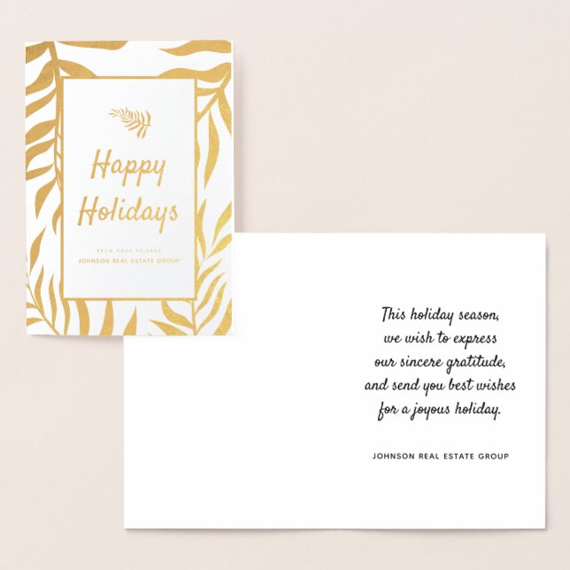 Tarjeta Con Relieve Metalizado Foliage de invierno moderno | Saludos de vacacione (Demostración)