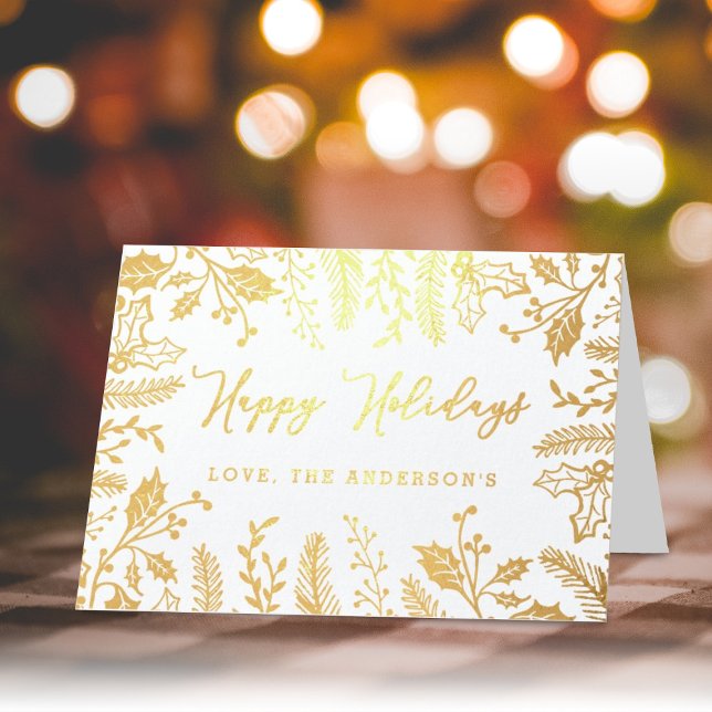 Tarjeta Con Relieve Metalizado Foliage de los Navidades de moda (Subido por el creador)