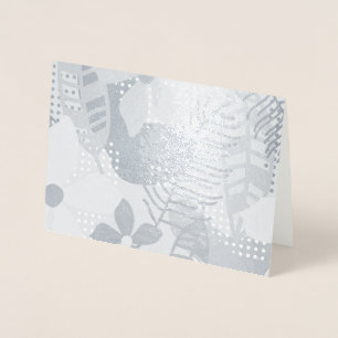 Tarjeta Con Relieve Metalizado Fondo de flores coloridas