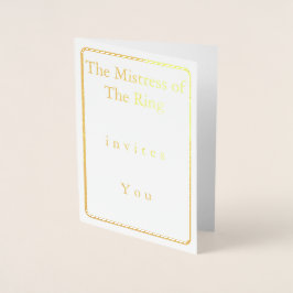 Tarjeta Con Relieve Metalizado Foto de oro blanco de la fiesta de soltera
