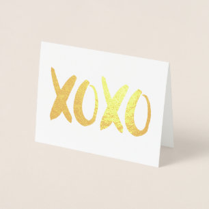 Tarjeta Con Relieve Metalizado Foto El día de San Valentín de XOXO