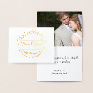 Tarjeta Con Relieve Metalizado Foto Relieve metalizado dorado Leaf Wreath Boda Gr