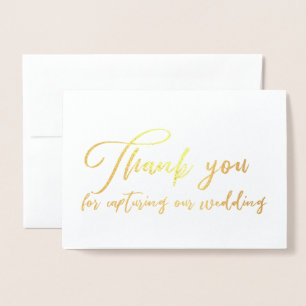 Tarjeta Con Relieve Metalizado Fotógrafo de Boda Videógrafo Gracias