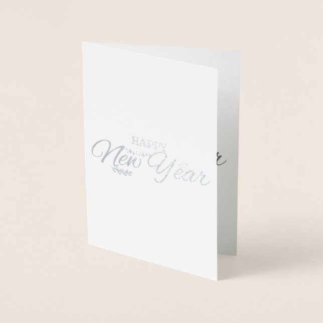 Tarjeta Con Relieve Metalizado Fotos divertidas de época - Año Nuevo - plata (Anverso)