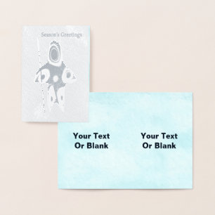 Tarjeta Con Relieve Metalizado Fractal Inuit Hunter - Saludos de temporada