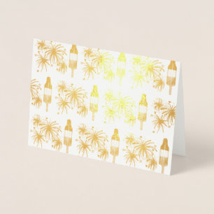 Tarjeta Con Relieve Metalizado Fuegos artificiales de Rocket Pop Popsicle Celebra