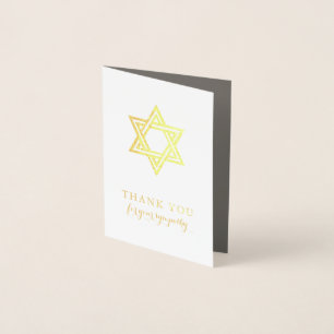 Tarjeta Con Relieve Metalizado Funeral Gracias Cartas Estrella de David Relieve m