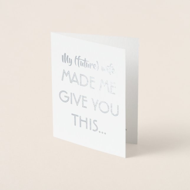 Tarjeta Con Relieve Metalizado Funny Groomsman o el mejor hombre me hizo darte es (Anverso)