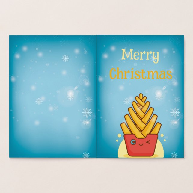 Tarjeta Con Relieve Metalizado Funny Merry Christmas (Interior)