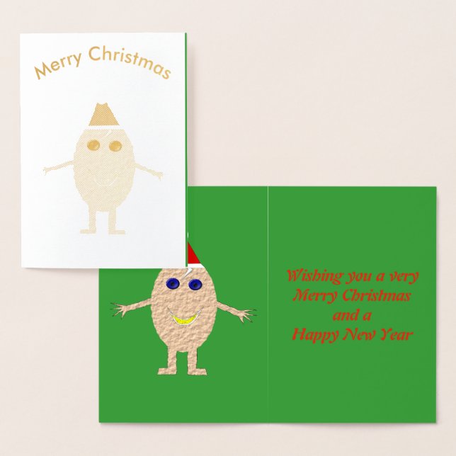 Tarjeta Con Relieve Metalizado Funny Navidades Egg Relieve metalizado Card (Demostración)