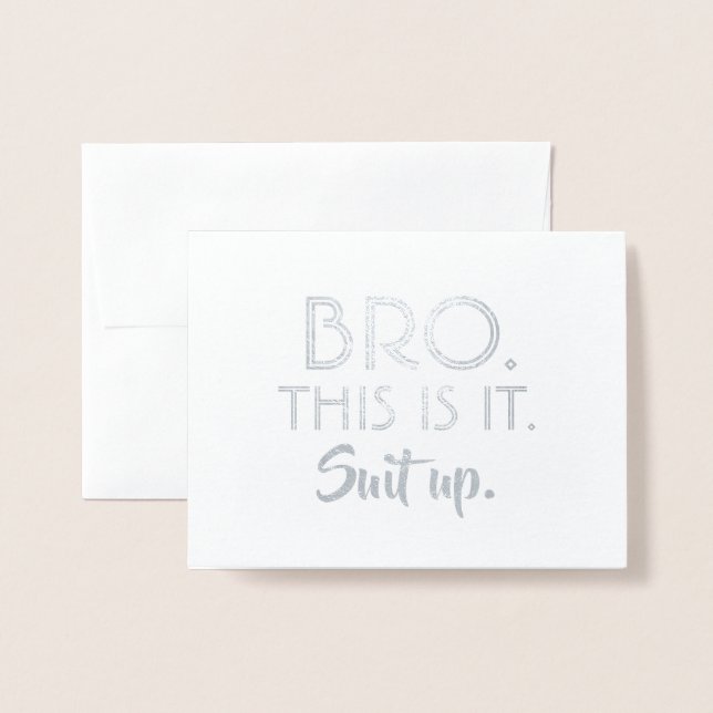 Tarjeta Con Relieve Metalizado Funny Propuesta De Groomsman - Esto Es (Anverso con sobre)
