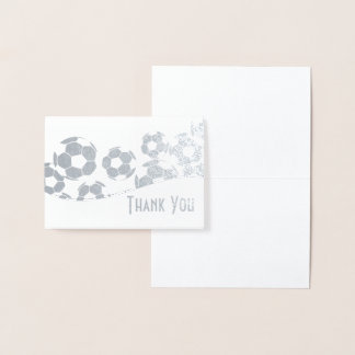 Tarjeta Con Relieve Metalizado Fútbol Gracias