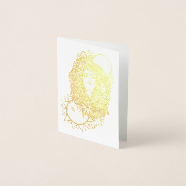 Tarjeta Con Relieve Metalizado Gaia Madre Diosa (Anverso)