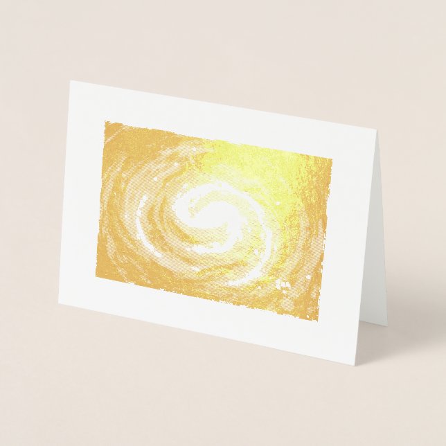 Tarjeta Con Relieve Metalizado Galaxia esmeralda y púrpura (Anverso)