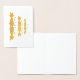 Tarjeta Con Relieve Metalizado Gatos y sombras