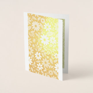 Tarjeta Con Relieve Metalizado Gilded Daisies