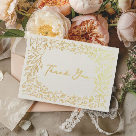 Tarjeta Con Relieve Metalizado Gilds Garden Bridal Shower Gracias Oro