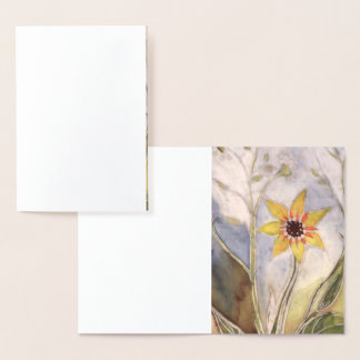 Tarjeta Con Relieve Metalizado Girasol