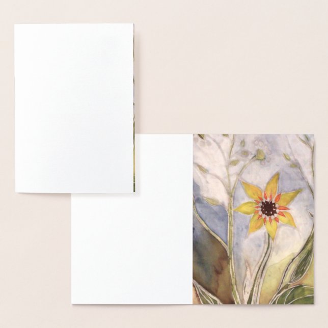 Tarjeta Con Relieve Metalizado Girasol (Demostración)