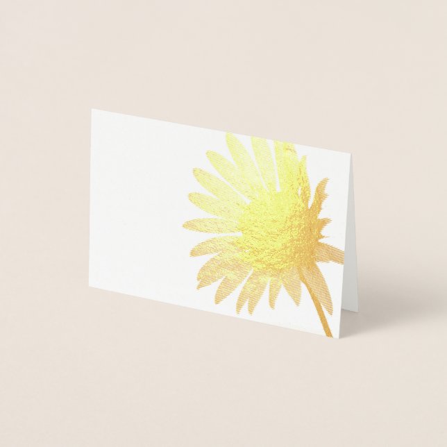Tarjeta Con Relieve Metalizado Girasol brillante (Anverso)