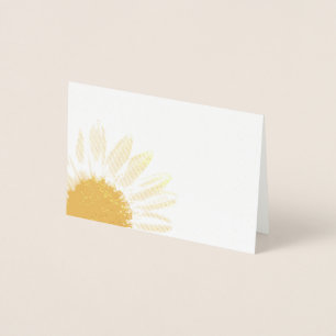 Tarjeta Con Relieve Metalizado Girasol claro