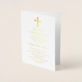 Tarjeta Con Relieve Metalizado Glam Real Relieve metalizado dorado Chica Primera
