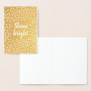 Tarjeta Con Relieve Metalizado Gold Stars Shine Bright