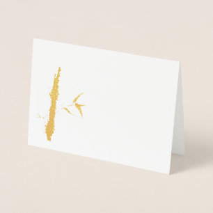 Tarjeta Con Relieve Metalizado golden Bamboo