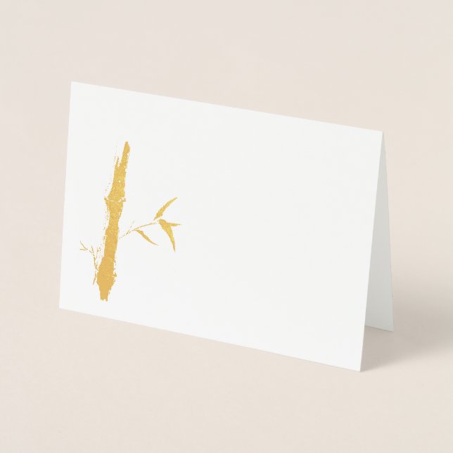 Tarjeta Con Relieve Metalizado golden Bamboo (Anverso)