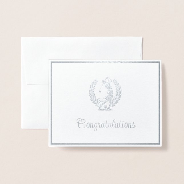 Tarjeta Con Relieve Metalizado Golf (Anverso con sobre)