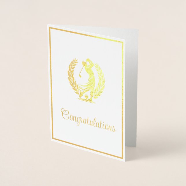 Tarjeta Con Relieve Metalizado Golf (Anverso)