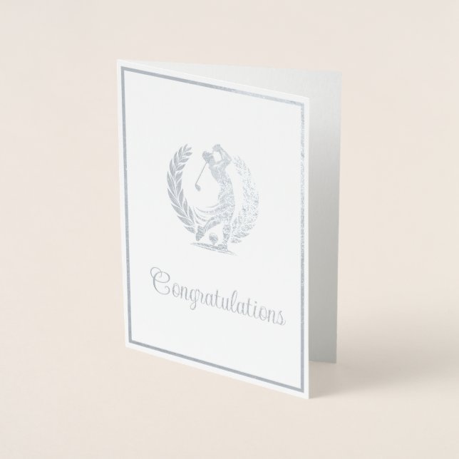 Tarjeta Con Relieve Metalizado Golf (Anverso)