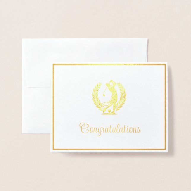 Tarjeta Con Relieve Metalizado Golf (Anverso con sobre)