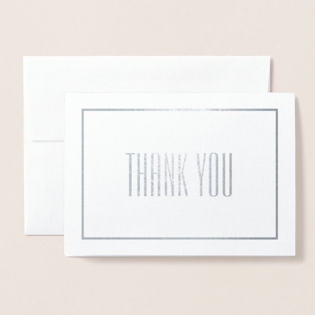Tarjeta Con Relieve Metalizado Gracias (Anverso con sobre)