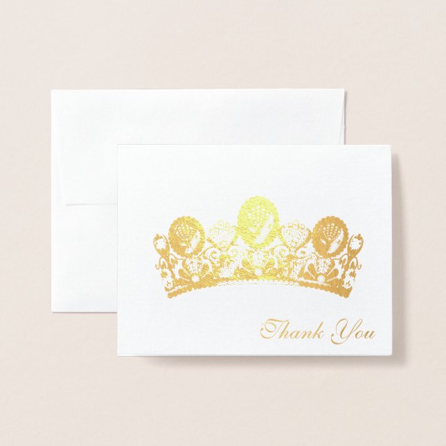 Tarjeta Con Relieve Metalizado Gracias a Card-Crown (Anverso con sobre)