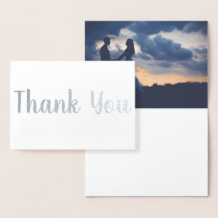 Tarjeta Con Relieve Metalizado Gracias Boda Plata