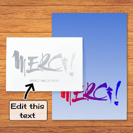 Tarjeta Con Relieve Metalizado Gracias french gracias plata