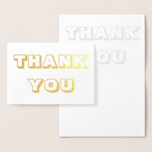 Tarjeta Con Relieve Metalizado Gracias, gracias, oro o plata