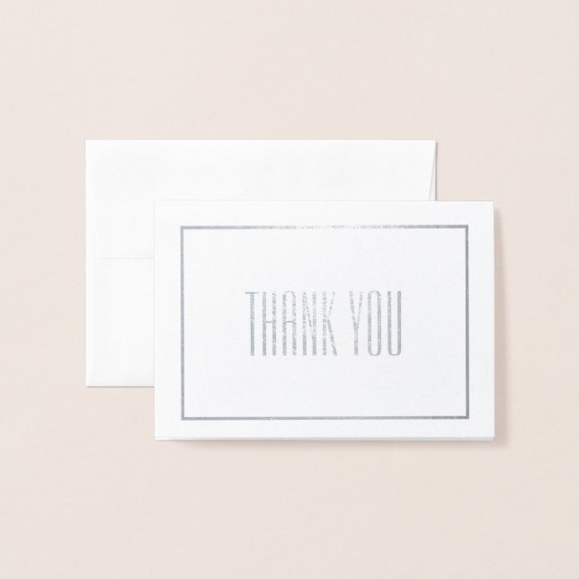 Tarjeta Con Relieve Metalizado Gracias Mini (Anverso con sobre)