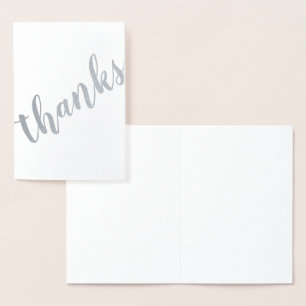Tarjeta Con Relieve Metalizado Gracias Pincel inclinado Caligrafía moderna