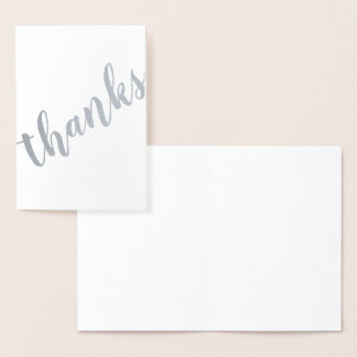 Tarjeta Con Relieve Metalizado Gracias Pincel inclinado Caligrafía moderna