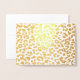 Tarjeta Con Relieve Metalizado Gracias PixDezines Gold Leopard Spots (Anverso con sobre)