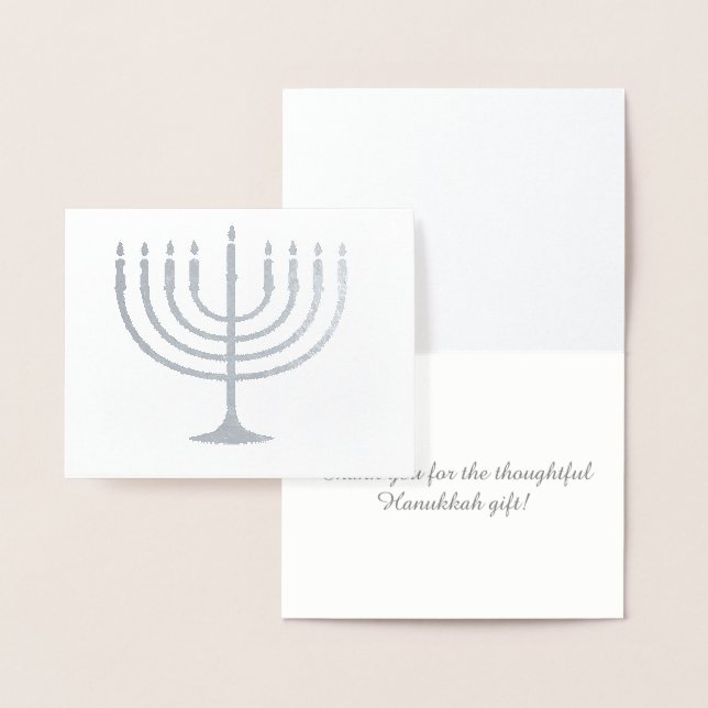 Tarjeta Con Relieve Metalizado Gracias por el regalo de Hanukkah (Demostración)