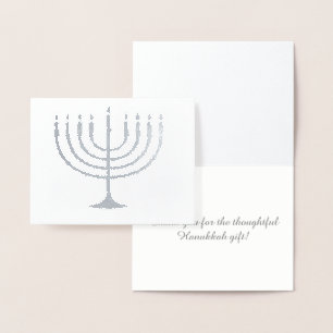 Tarjeta Con Relieve Metalizado Gracias por el regalo de Jánuca