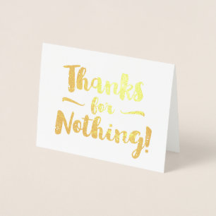 Tarjeta Con Relieve Metalizado Gracias Por Nada Fancy