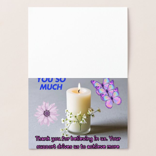 Tarjeta Con Relieve Metalizado Gracias por ser asombroso (Interior)